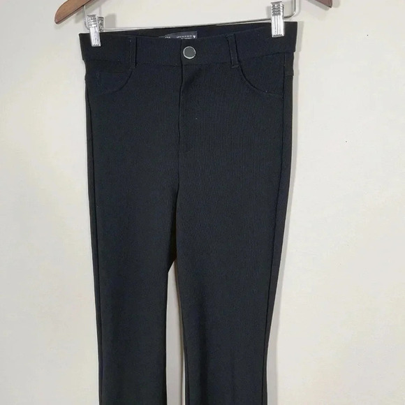 ZARA | SLIT RIBBED FLARE TROUSER - Picture 5 of 14